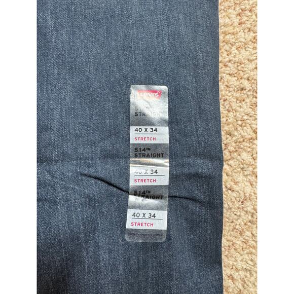 NWT, Men's Levi's 514 Blue Jeans/Pants size 40X34 STRETCH; Blank Red Tab - Picture 6 of 11